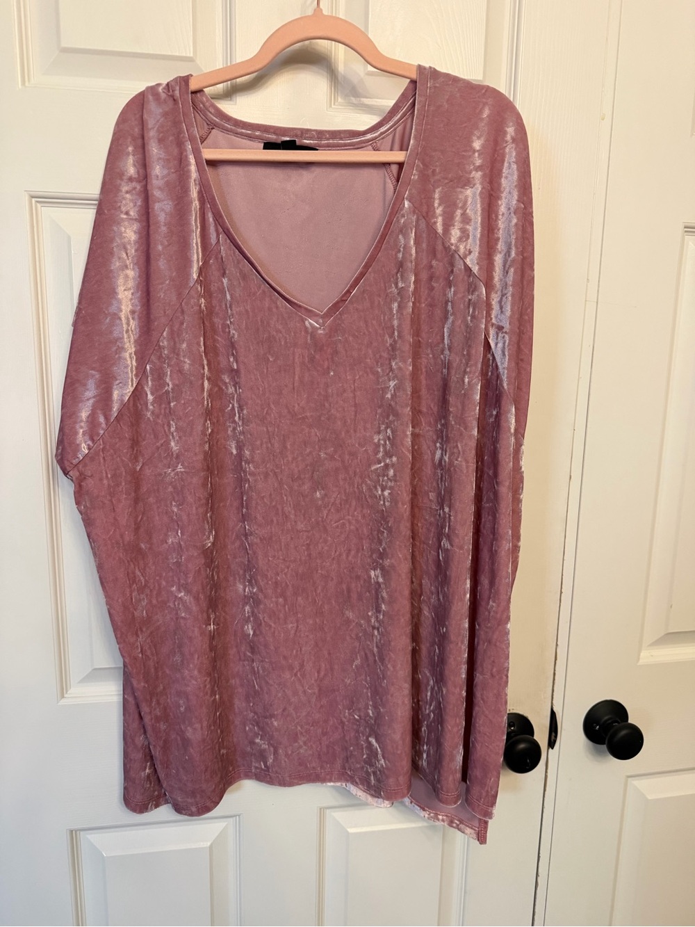 ellos Dusky Rose Velvet V-Neck Tunic